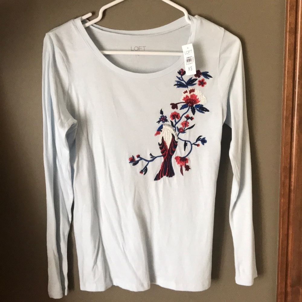 Light baby blue Loft long sleeve shirt